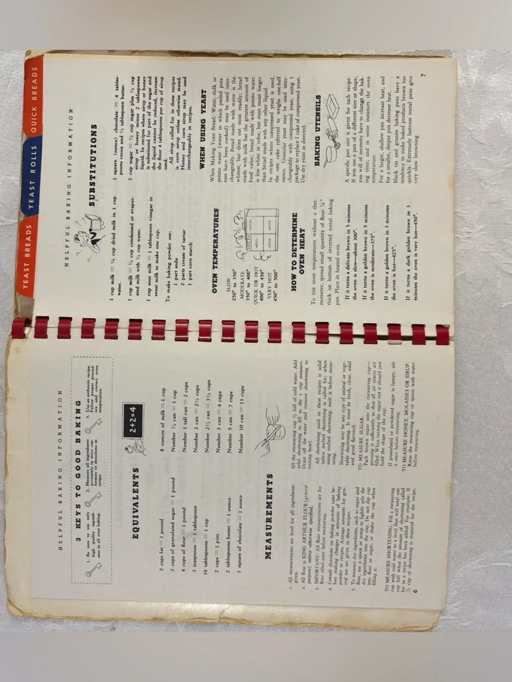 Vintage Easy Home Baking - King Arthur Flour - 1930 cookbook, Red, Spiral